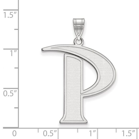 Sterling Silver Pepperdine U. XL Initial P Pendant - Picture 2 of 3